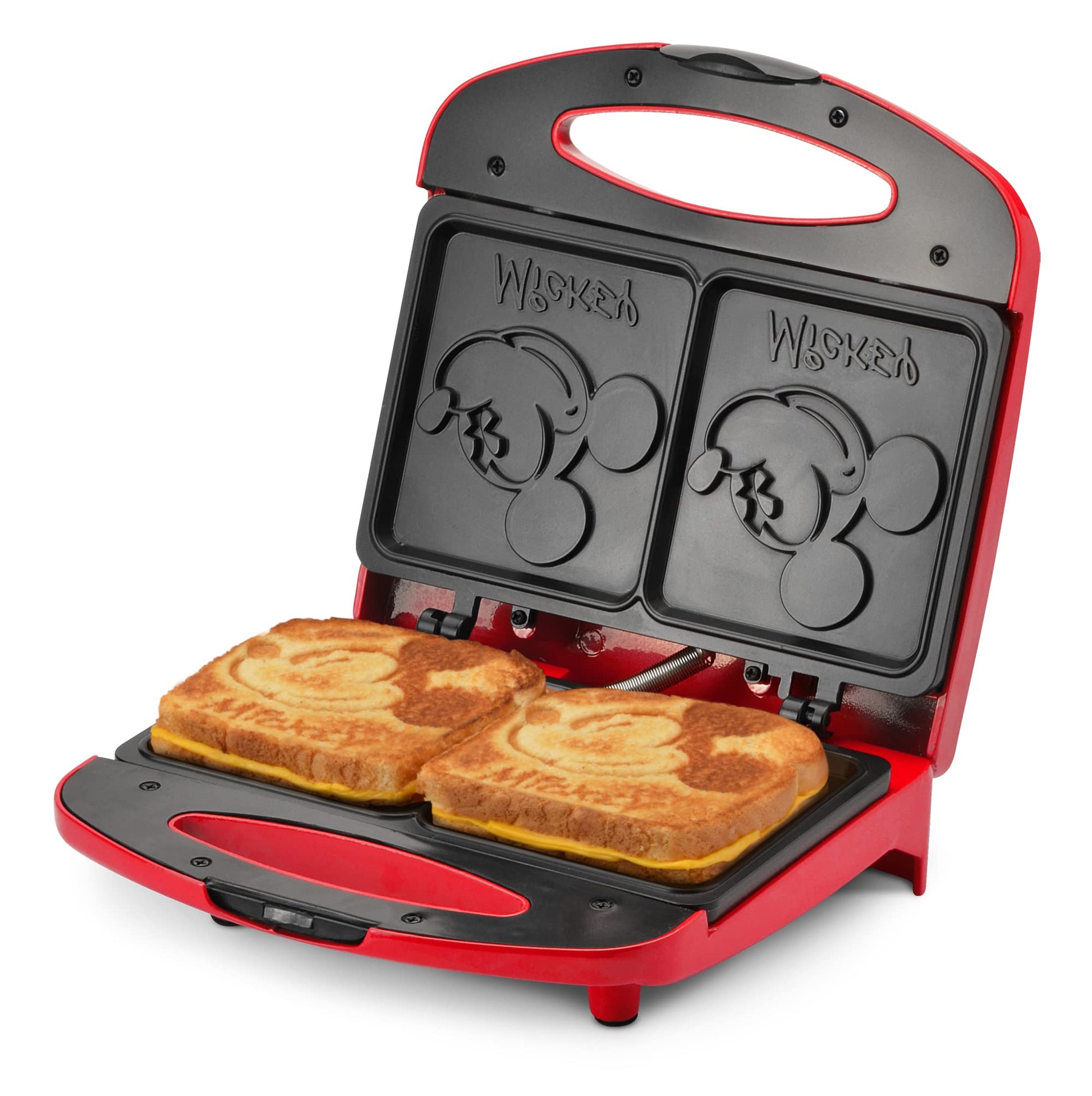 Disney Mickey Mouse Sandwichera – Dual Sandwichera – Dispositivos de cocina Disney – Cuenta con platos antiadherentes – Máquina Panini – Impresiones Mickey Mouse Imagen