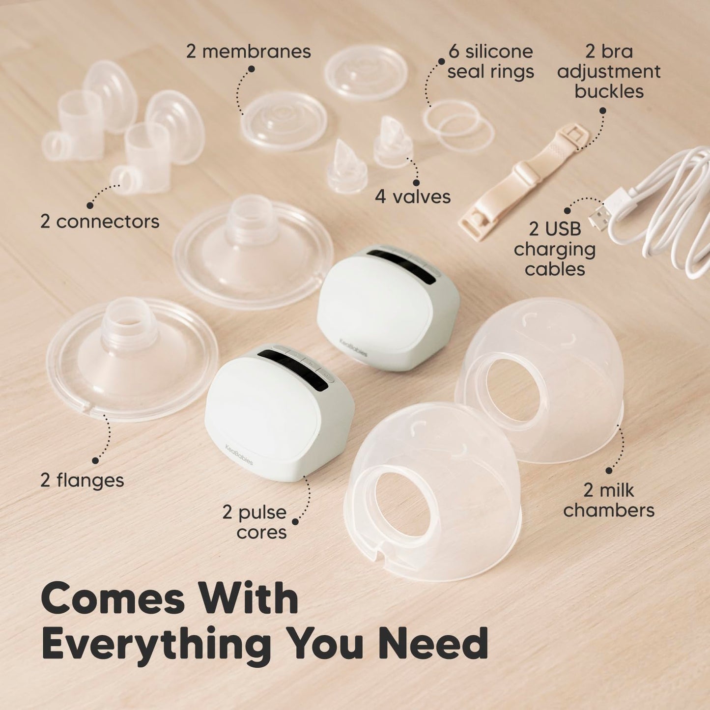 KeaBabies Extractor de leche manos libres, extractor de leche inalámbrico portátil (Zen)