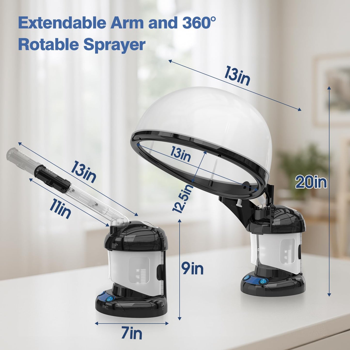 Kingsteam Evaporador de ozono máquina de vapor 2 en 1,Diseñado para el cuidado personal en casa y en el salón，negro