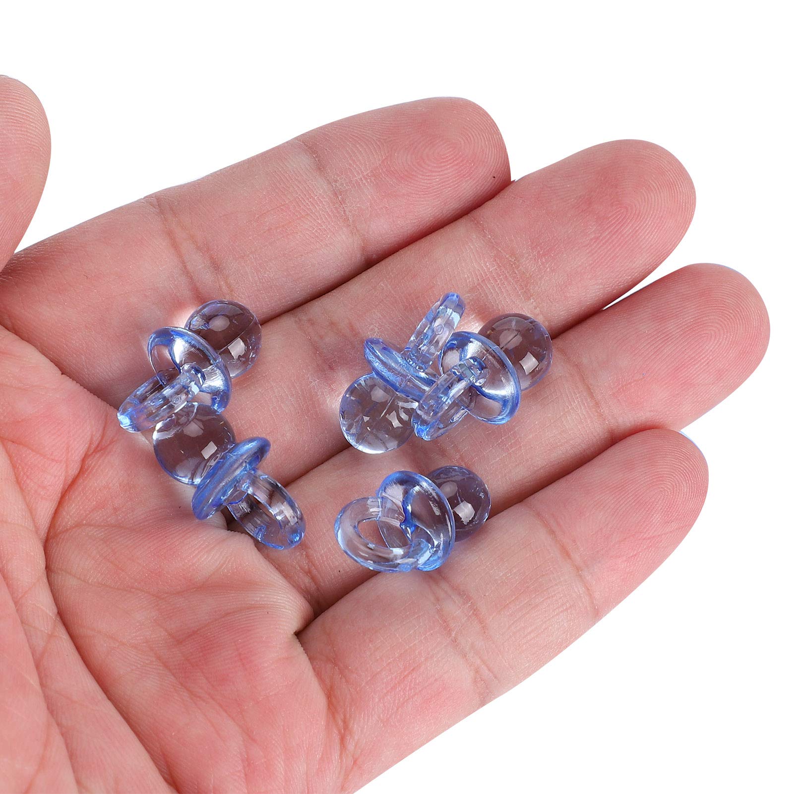 Chupete de Acrílico para Baby Shower 200 Piezas Azul para Decoraciones y Juegos
