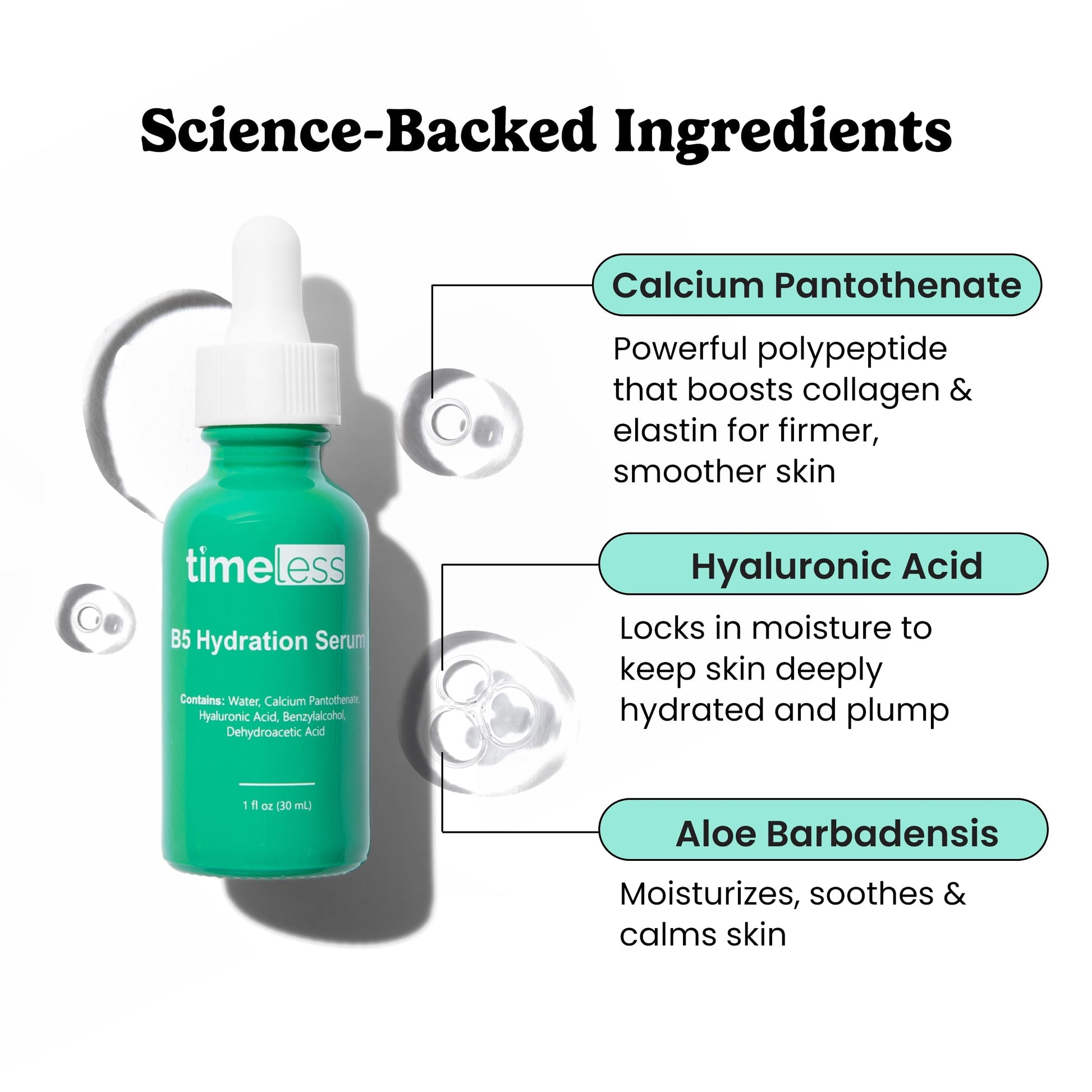 Timeless Skin Care VITAMIN B5 SERUM with HYALURONIC ACID + 5% HA 1 OZ, Most Powerful & NATURAL Hydrating Formula on the Market by Timeless Skin Care