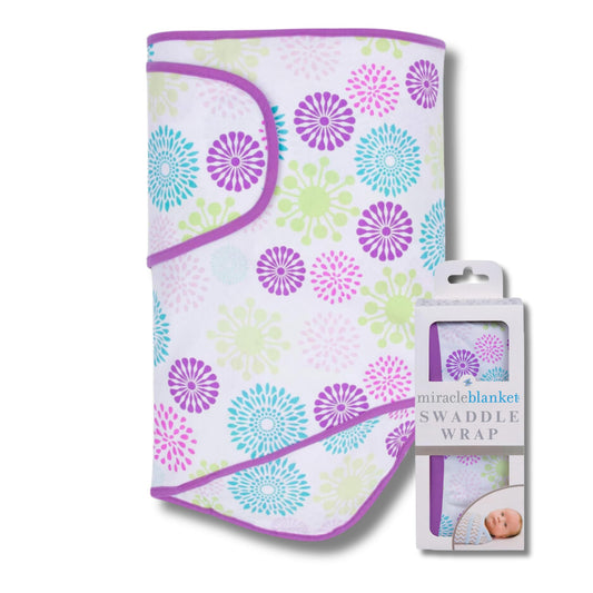 Miracle - Manta para Envolver – Ayuda a tu recién Nacido a Dormir más Tiempo, Saco de Dormir Suave y Seguro para bebés – Manta para Envolver fácil de Usar para un bebé Tranquilo (ráfaga Colorida)