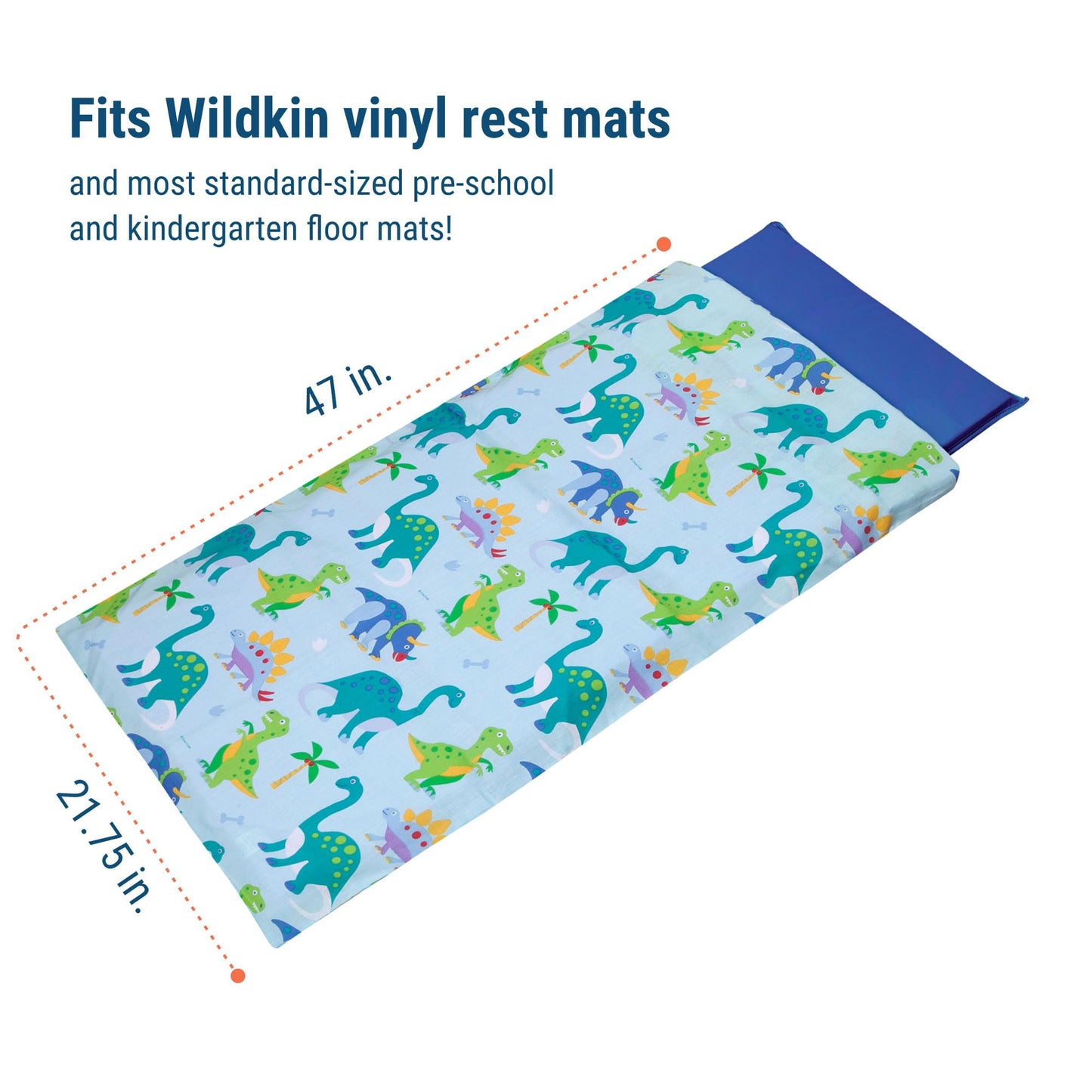 Wildkin - Funda de algodón para Siesta para niños, Suave, Cosida en Solapa, Duradera y se Adapta a tapetes de Vinilo de 1.5 Pulgadas, Dinosaurio Land
