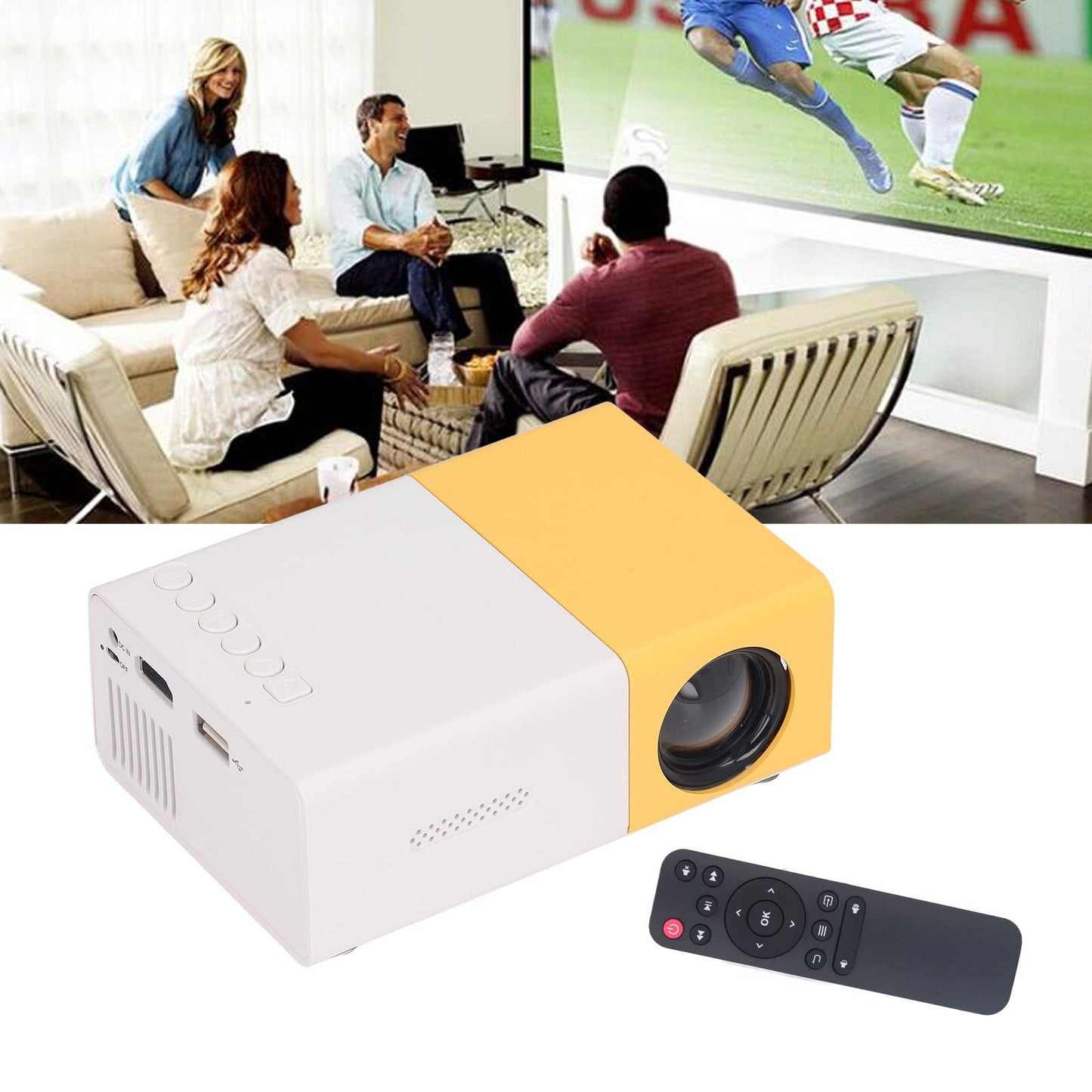 Mini Proyector Portátil, Proyector de Cine Digital, Pantalla Grande de 24 a 60 Pulgadas, Resolución 1920x1080, Proyector de Vídeo Inteligente para el Cine en Casa Película al Aire Libre(#1)