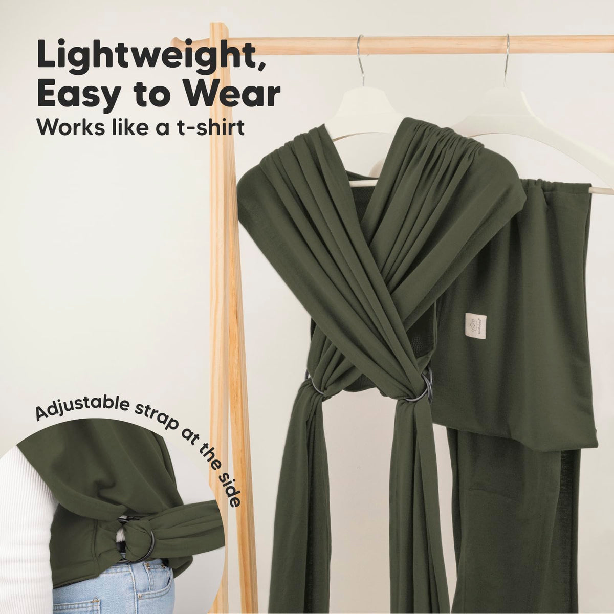 KeaBabies Fular para Bebé con Anillo y Correa Ring Sling, Portabebés D-Lite