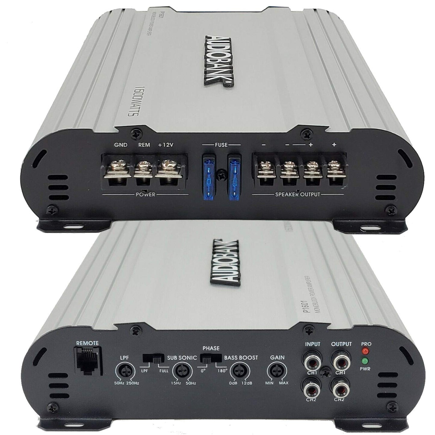 Amplificador Monobloque Audiobank AB Plata con Control Remoto y 1600 W de Potencia
