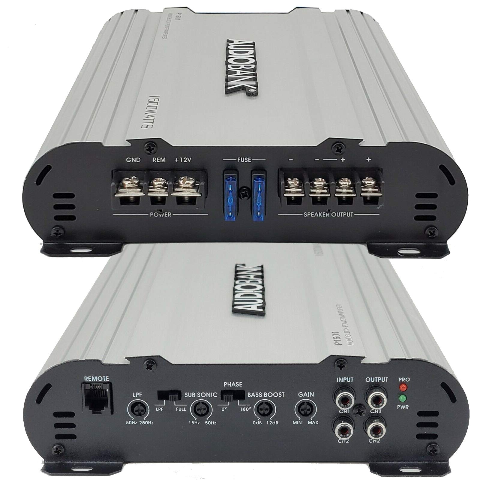 Amplificador Monobloque Audiobank AB Plata con Control Remoto y 1600 W de Potencia