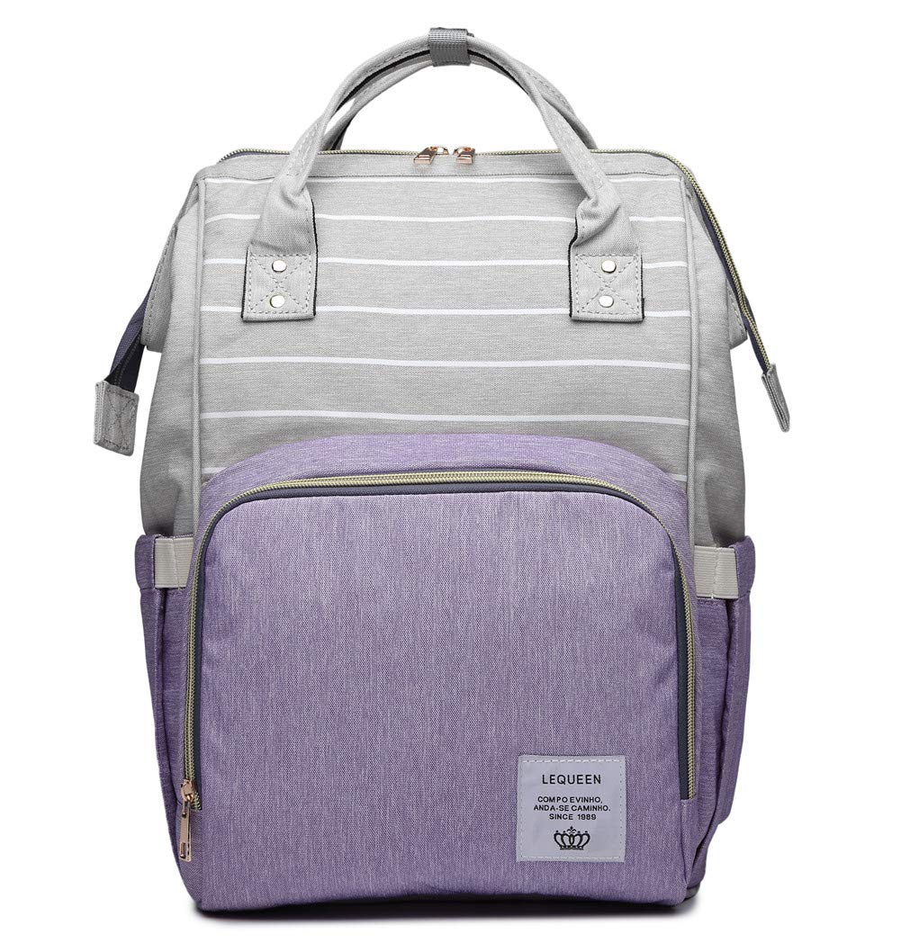 QIXINGHU Multi-Function Diaper Bag for Baby Care Travel Backpack Nappy Bags Handbags Large Capacity purple, SIZE(LWH):10.68.315.7in