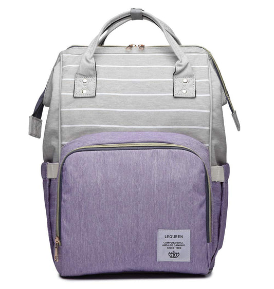 Mochila para Pañales Multi-Función QIXINGHU Púrpura de Gran Capacidad para Bebé