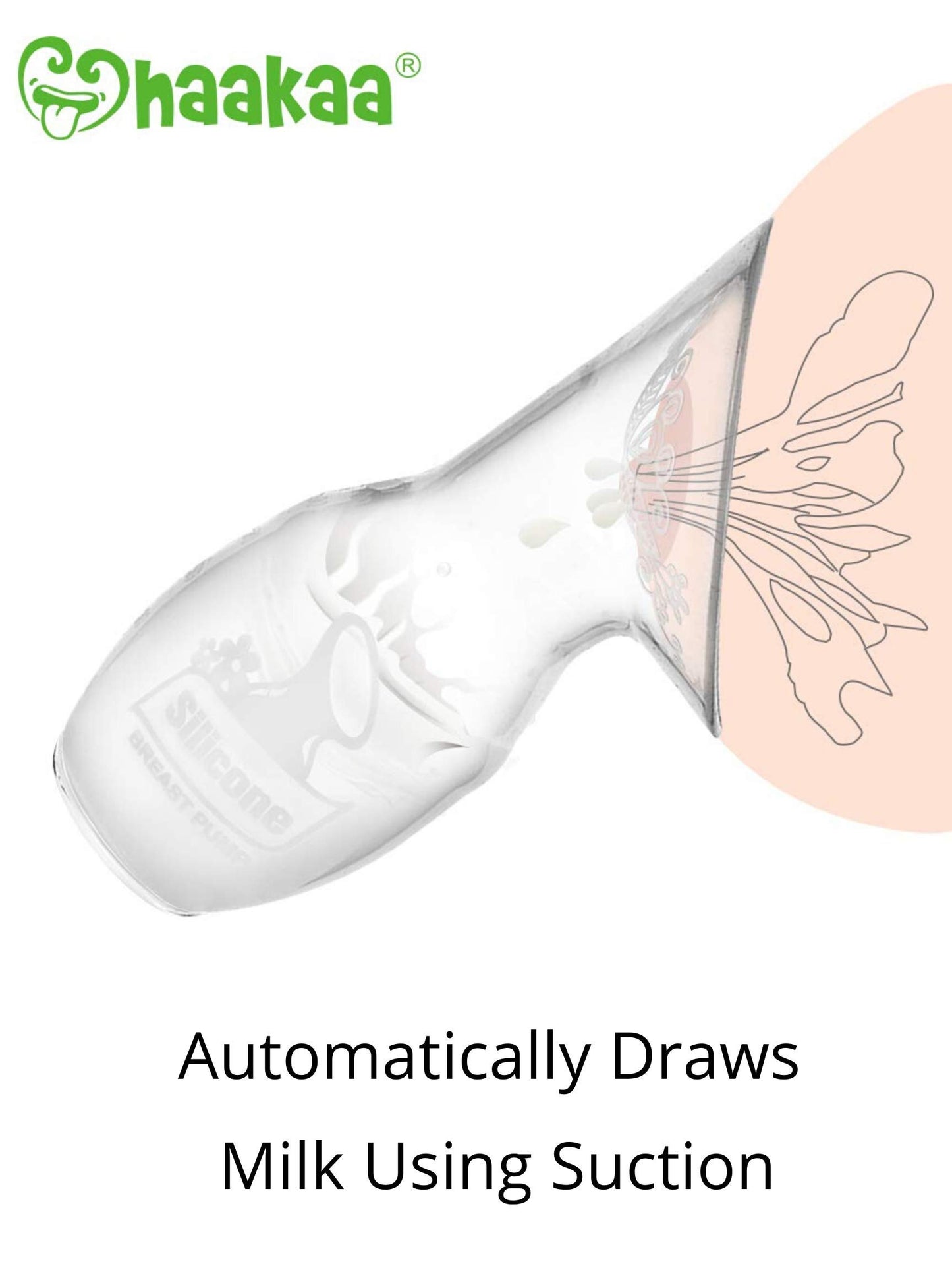 Haakaa New Silicone Breast Pump 150ML/100ML with Suction 100% Food Grade Silicone BPA PVC and Phthalate Free (150ml)