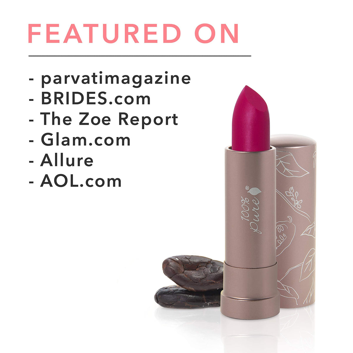 100% Pure Cocoa Butter Matte Lipstick, Marrakesh, 0.15 Ounce