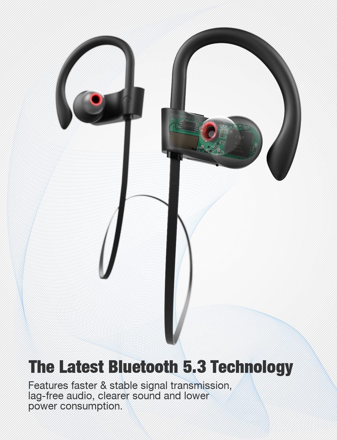 Bluetooth Headphones,[Audio-hongxin] Otium Wireless Sports Earbuds,Waterproof IPX7 w/Mic, HD Stereo Sweatproof in-Ear Earphones, Case, Fast Pairing, G