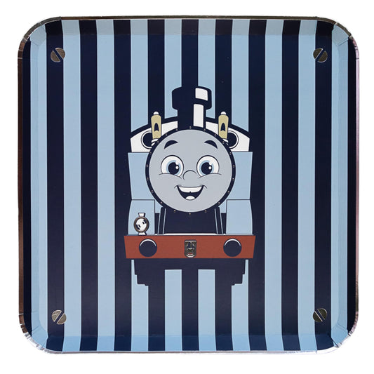 Bonjour Fete THOMAS & FRIENDS™ - Platos de rayas grandes - Platos temáticos de tren THOMAS & FRIENDS™ - Suministros para fiestas de cumpleaños - Platos de papel desechables grandes - Licencia oficial