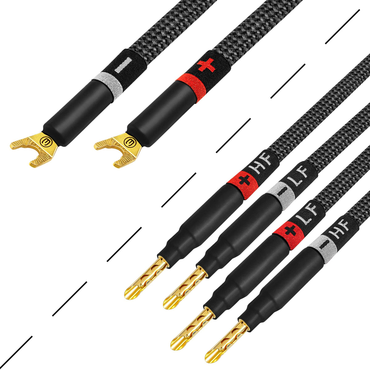 Cable de Altavoz Worlds Best Cables 6 Pies OFC Ultra Puro Eminence Gold Spade y Plátano