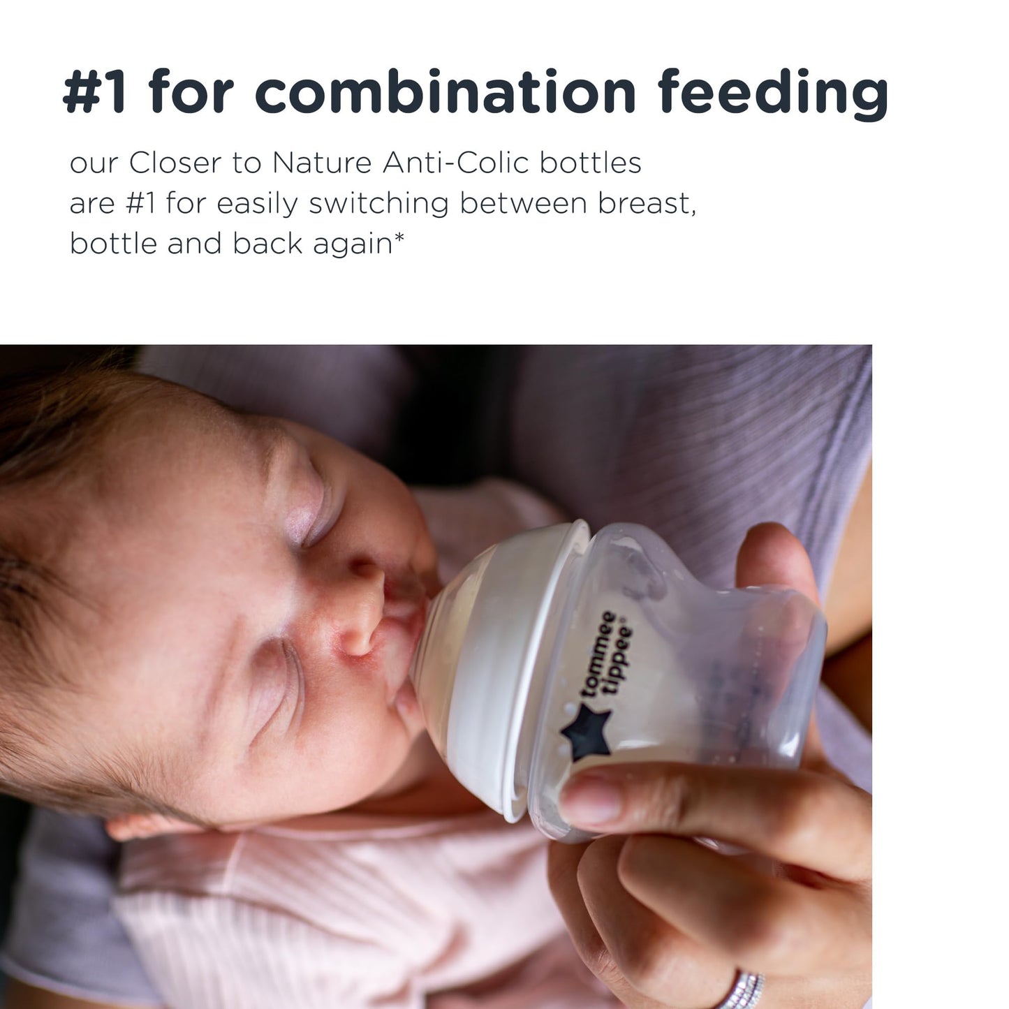 Tommee Tippee Closer to Nature Baby Bottle Anti-Colic Valve, Breast-Like Nipple for Natural Latch, BPA-Free - Slow Flow, 9 Ounce, 3 Count