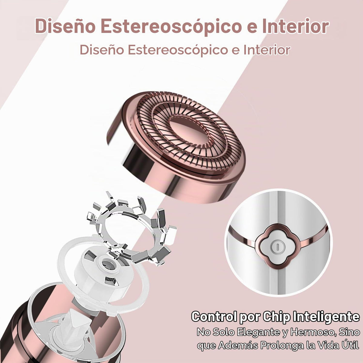 Removedor de vello facial para mujer, dispositivo de depilación recargable, depiladora para mujer, para cara, incluye 2 cabezales de repuesto, afeitadoras indoloras, para labios, bigote, barbilla