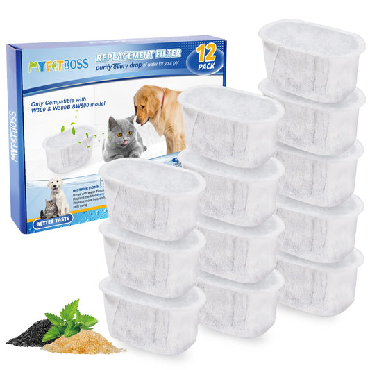 Filtros de Agua para Mascotas MyfatBOSS en Blanco Paquete de 12 2L y 3.5L
