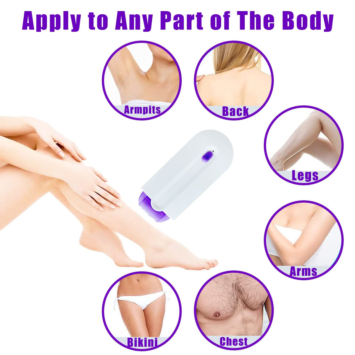GNDROO Borrador de Pelo Suave y Sedoso de Enfoque, Herramienta Portátil de Depilación Indolora, Depiladora Recargable, Removedor de Vello Suave Al Tacto, Aplicable A Cualquier Parte Del Cuerpo, Regalo