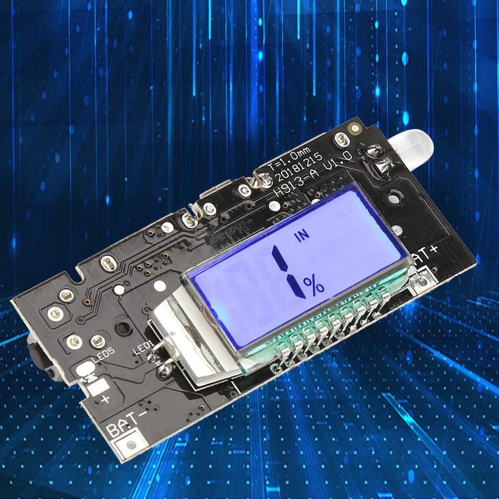 Módulo de Carga Dual USB Walfront Pantalla LCD Banco de Energía 5V
