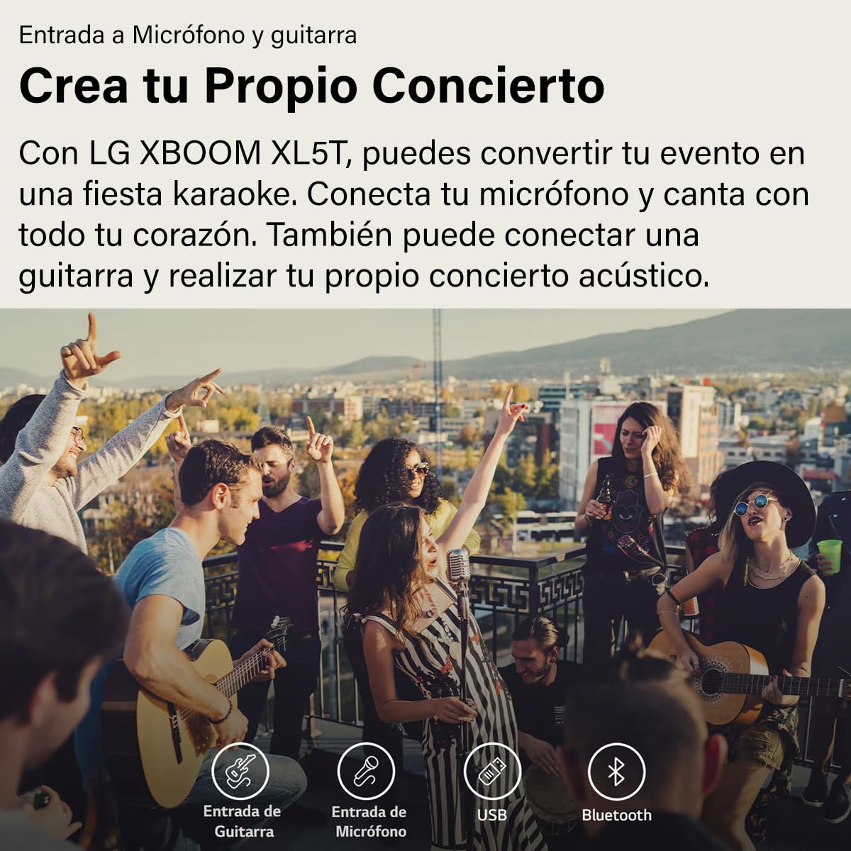 LG XBOOM XL5T Nuevo Modelo 2025 Sistema de Audio con iluminación Multicolor 200W 2.1ch