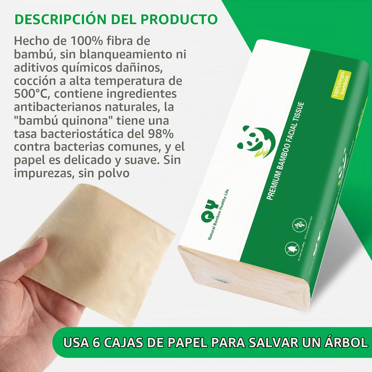 Pañuelos Faciales Yugi Suaves y Duraderos de Bambú para Uso Multiusos