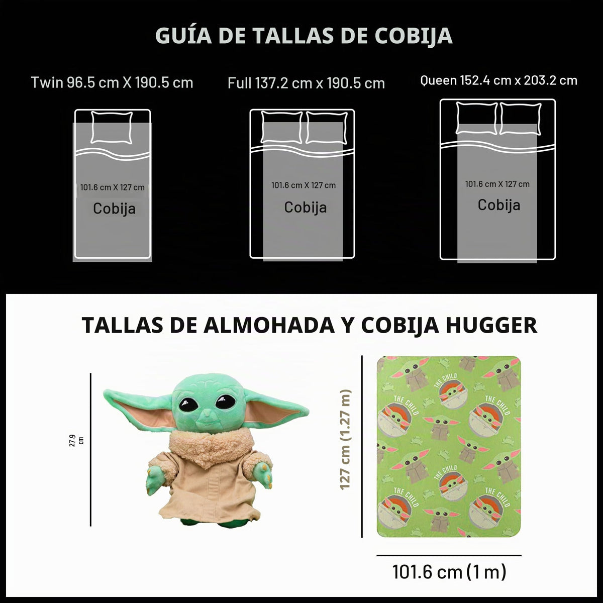 Northwest Star Wars - Juego de Manta de Almohada y Forro Polar The Mandalorian Character Hugger, 40 x 50 Pulgadas, el niño