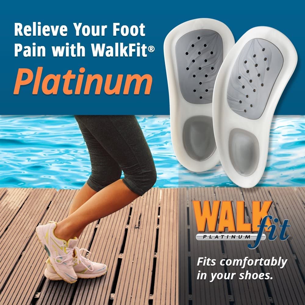 Plantillas Ortopédicas WalkFit Platinum Beige Alivio Fascitis Plantar para Hombre