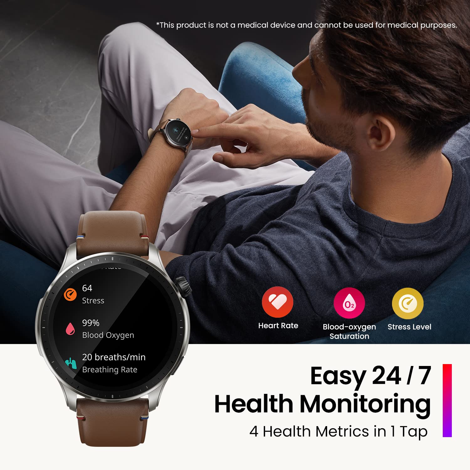 Amazfit GTR 4 Smartwatch con Amazon Alexa, Autonomía 14 Días, Pantalla AMOLED HD, 150 Modos Deportivos - Negro Super Speed