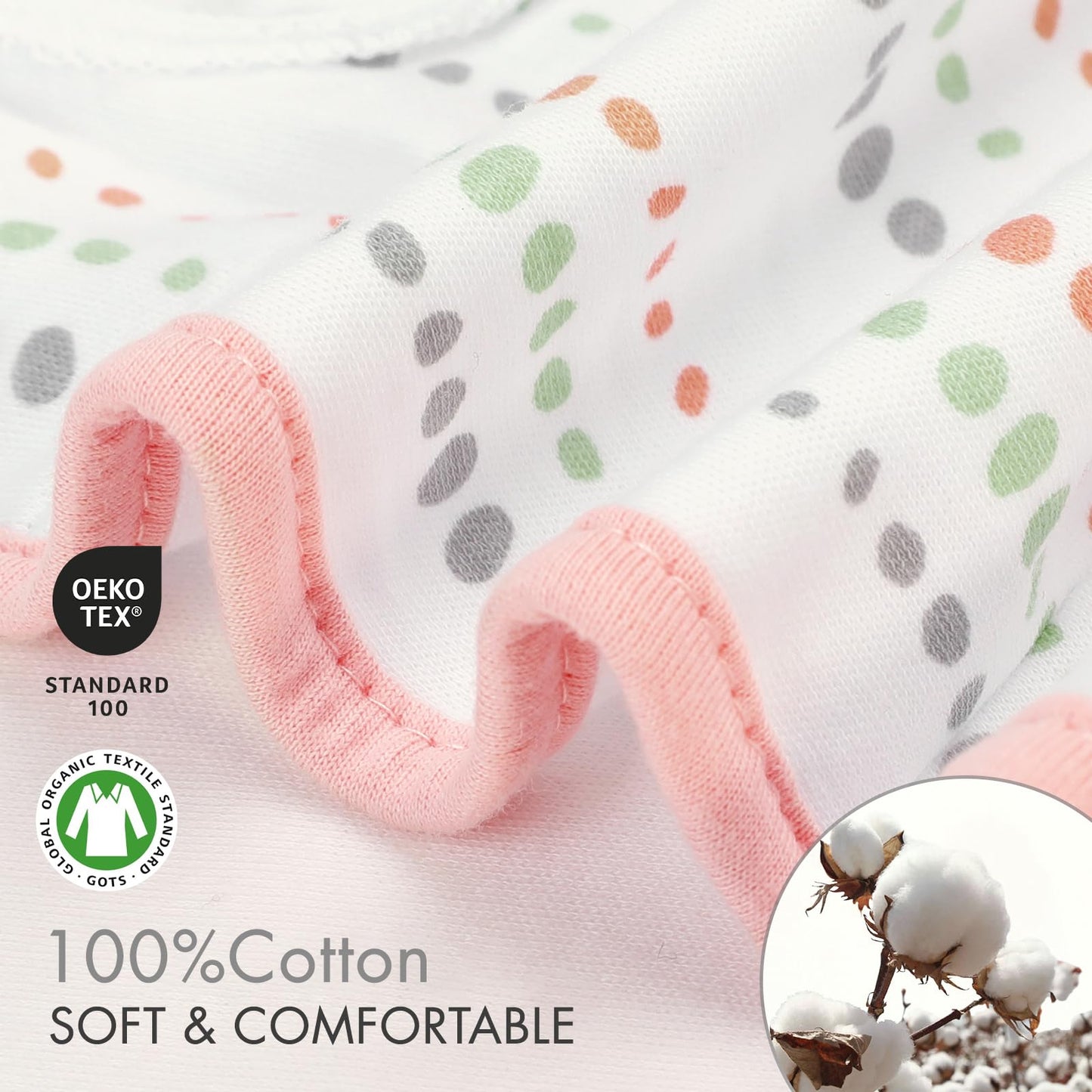 GLLQUEN BABY - Mantas para bebés y niñas, de 3 a 6 meses, plumas y punto ondulado, paquete de 3 unidades, saco de dormir ajustable para recién nacido, (mediano/grande)