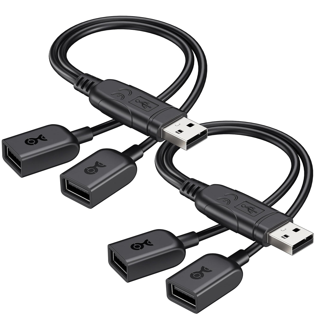 Cable USB 2.0 A Macho a Hembra Cable Matters Negro 1 Pie Paquete de 2 Unidades
