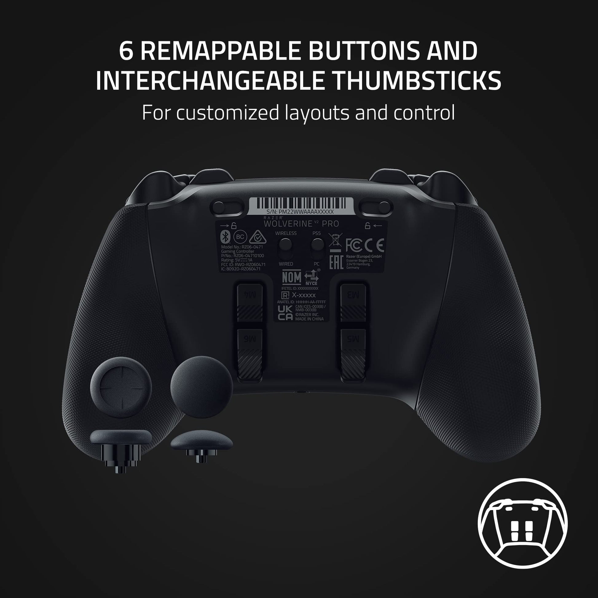 Control Inalámbrico Gaming Profesional Razer Wolverine V2 Pro para Playstation 5 y PC