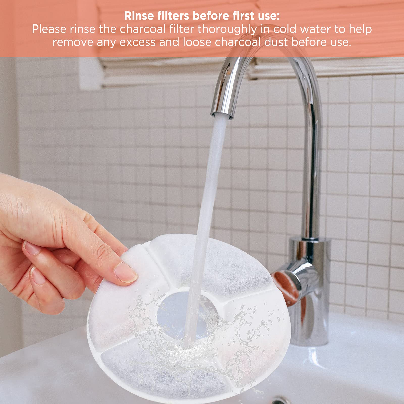 Bigqin 8 Piezas Filtros Fuente para Gatos, Filtro de Repuesto para Fuente Agua para Mascotas con Resina y Carbón Activado Filtro Fuente, para Dispensador Agua Automático Fuente para Beber