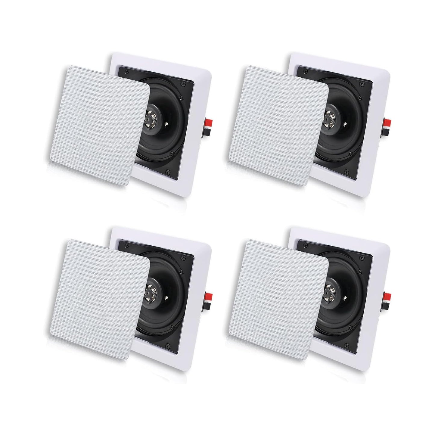 Herdio - Altavoces de techo Bluetooth, 320 W, 5.25 pulgadas, sistema de sonido envolvente, perfecto para cine en casa, TV, baño, blanco, 2 pares