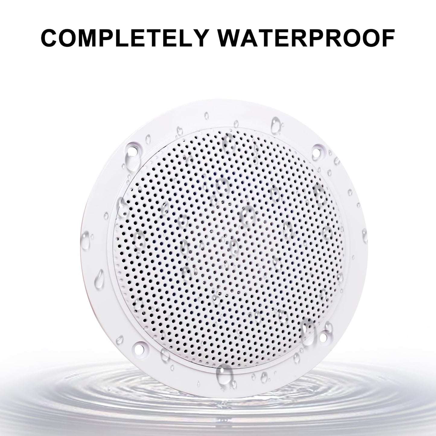 Herdio Altavoces de Techo Impermeables de 4 Pulgadas para baño, Cocina, hogar, Caravana, Carrito de Golf, Barco con Montaje Empotrado,Compatible con Bluetooth