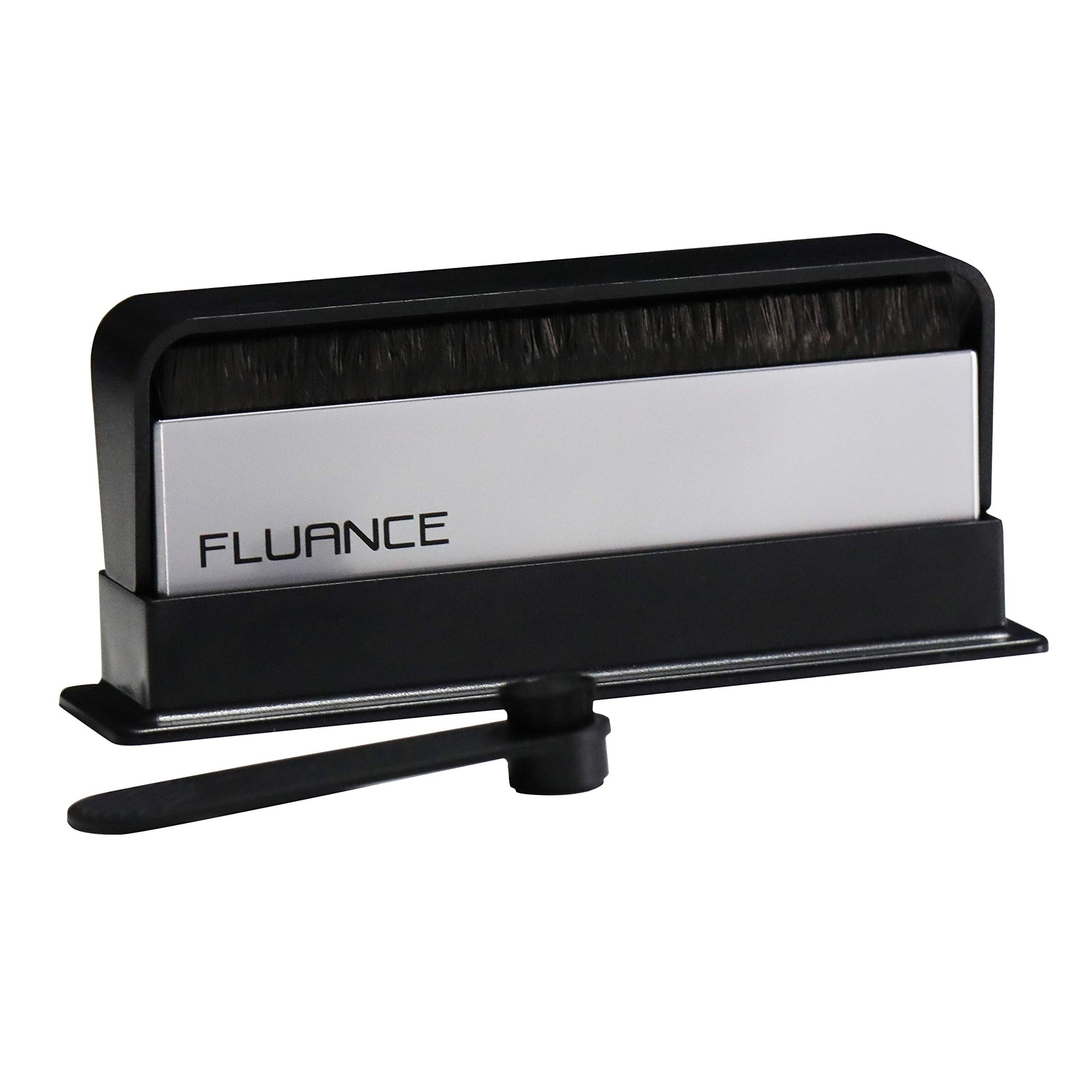 Kit Limpieza de Vinilos Fluance Negro con Cepillo Antiestático de Fibra de Carbono y Terciopelo para Agujas y LPs
