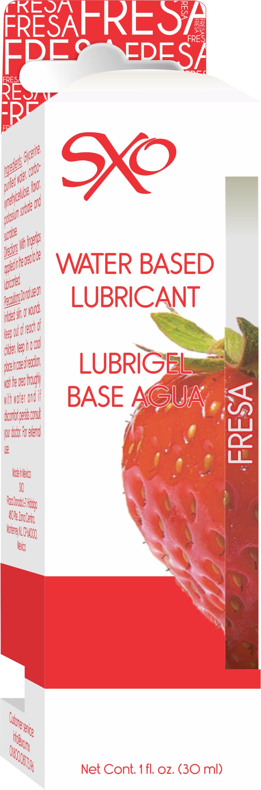 Kit Aceite para Masaje y Lubrigel SXO sabor Fresa Comestible Base Agua