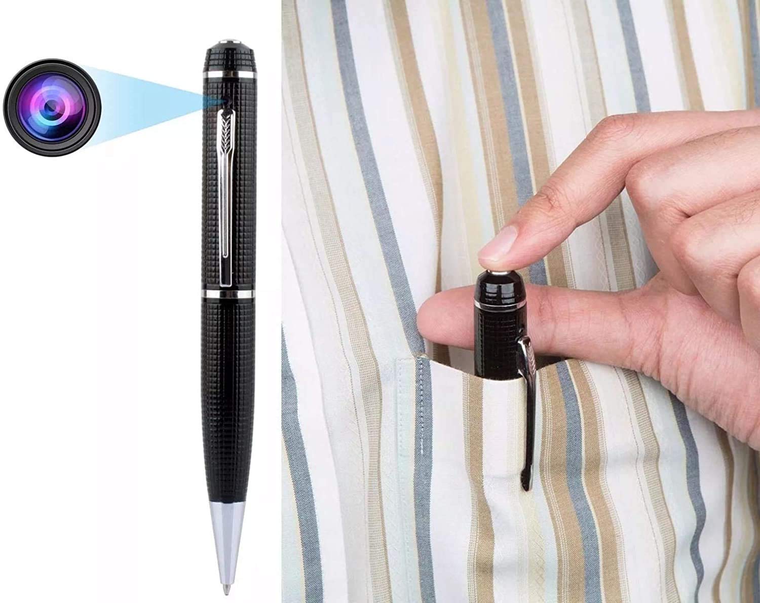 Mini Cámara Espía Sanbee Negro Plata con Micrófono Integrado Cámara DVR para Video y Fotografía