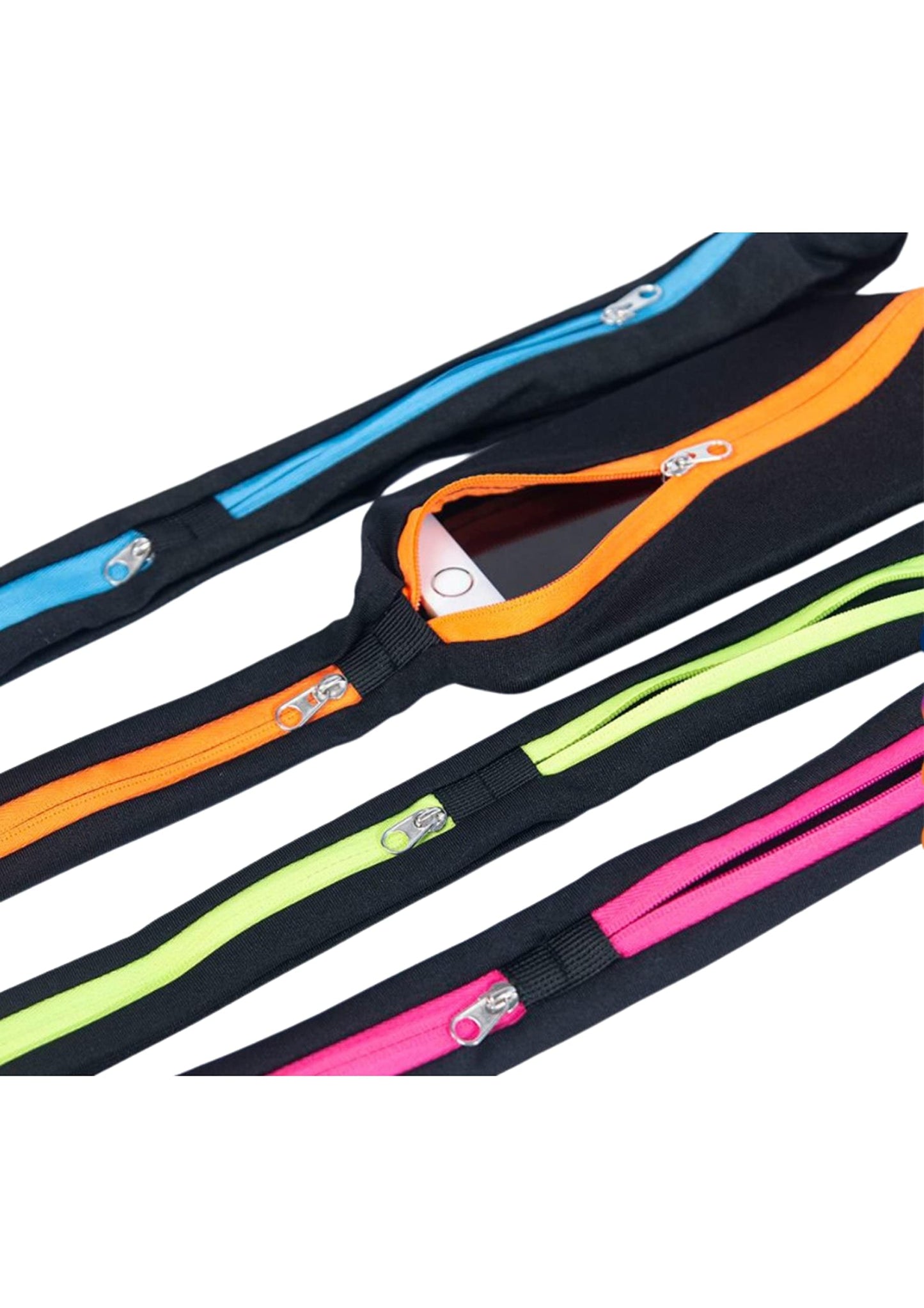 Cangurera Deportiva, Riñonera para Hombre Mujer, porta celular, Cinturón para correr, Discreto y ligero, Cinturón Elástico, con bolsas impermeables. (Rosa)