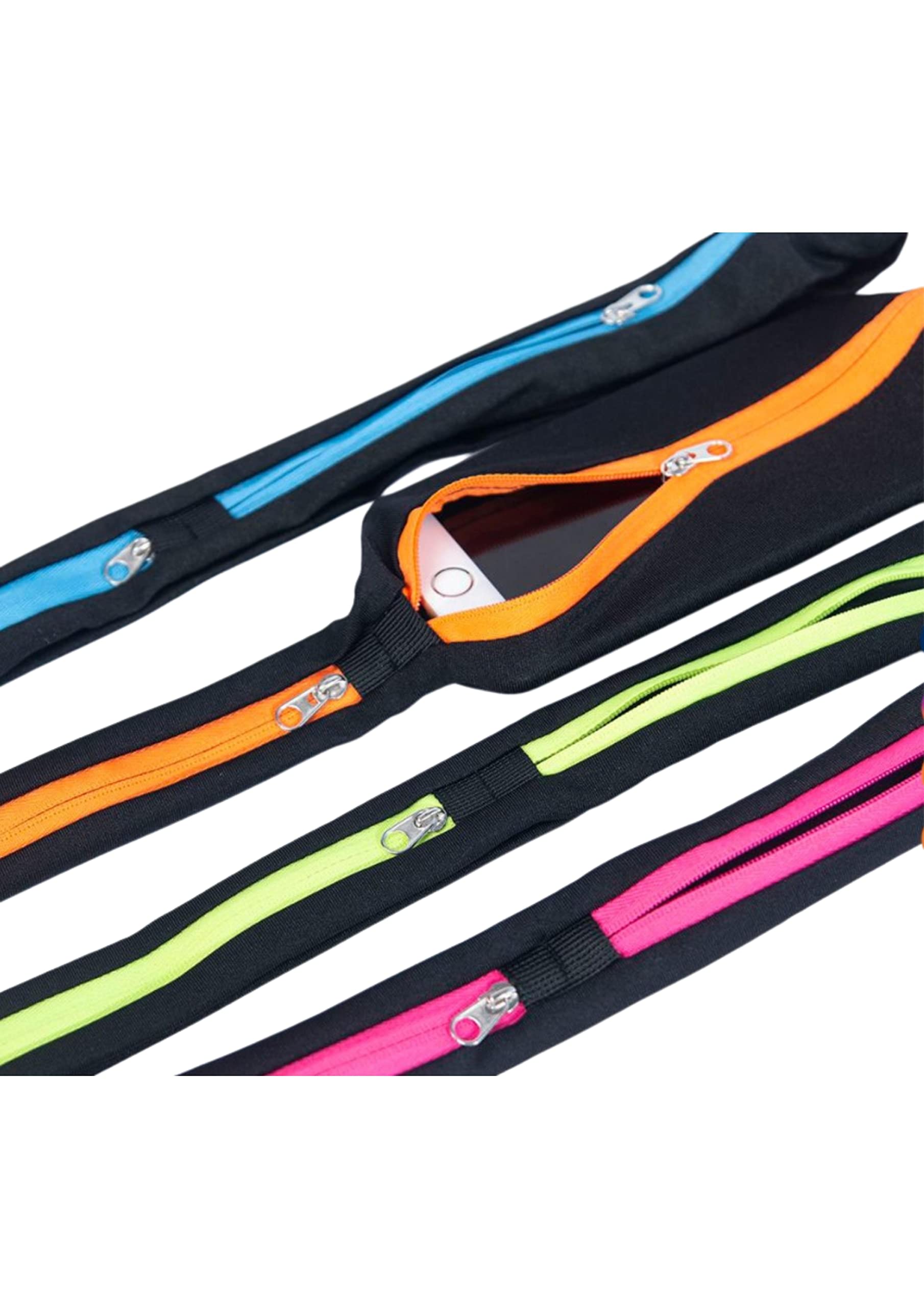 Cangurera Deportiva, Riñonera para Hombre Mujer, porta celular, Cinturón para correr, Discreto y ligero, Cinturón Elástico, con bolsas impermeables. (Rosa)