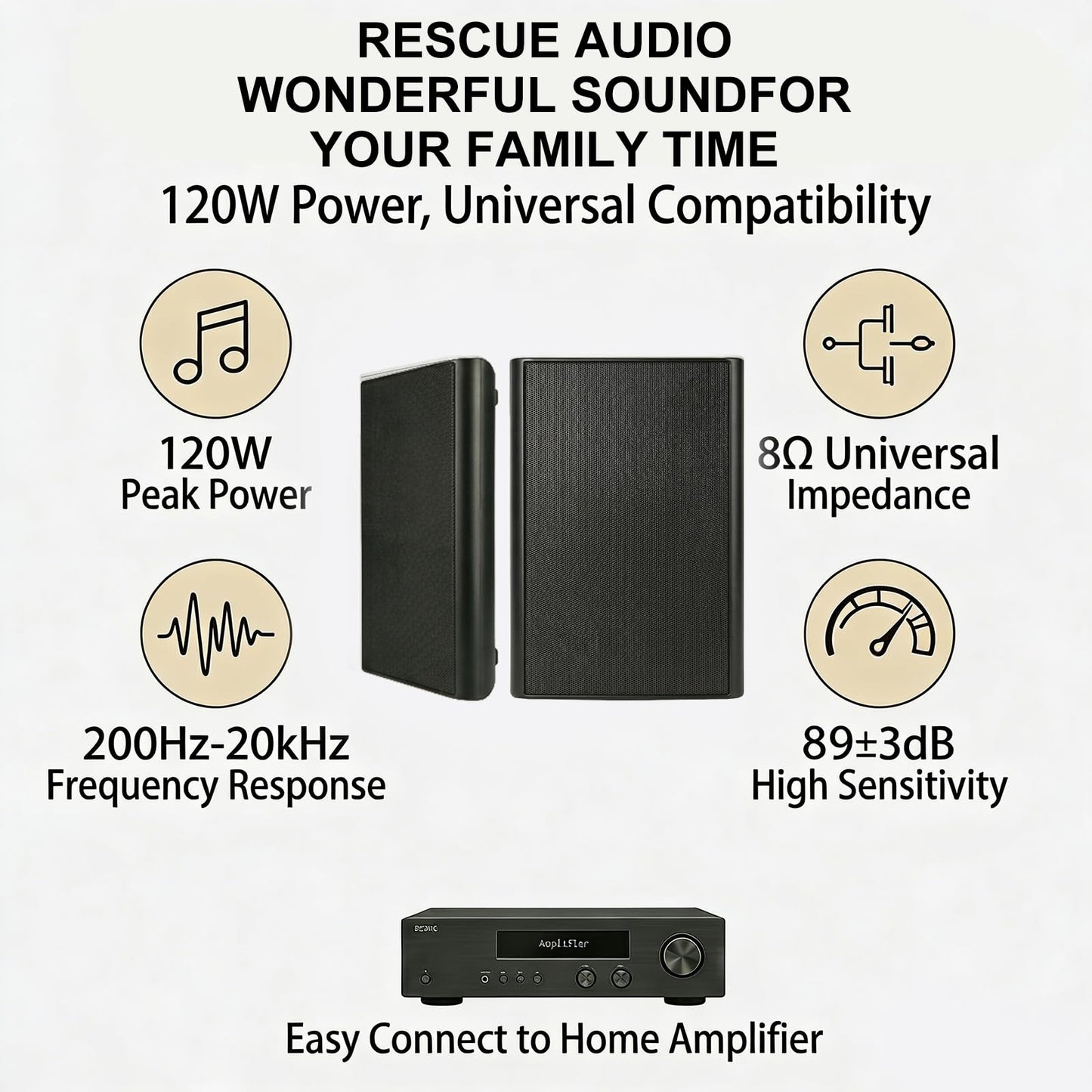 Herdio - Altavoces de Pared ultrafinos de 5.25 Pulgadas y 240 W (un par, Negro) - Diseño de Montaje en Pared con Sonido Claro nítido y construcción Duradera para Entretenimiento en el hogar inmersivo