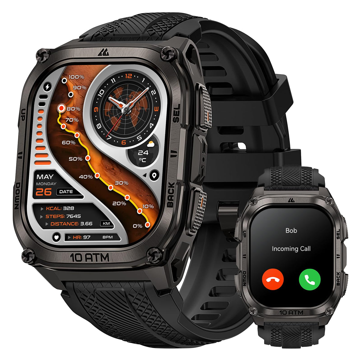 Reloj Smart Watch KOSPET Tank M4 Hombre Impermeable AMOLED 1.96 Pulgadas