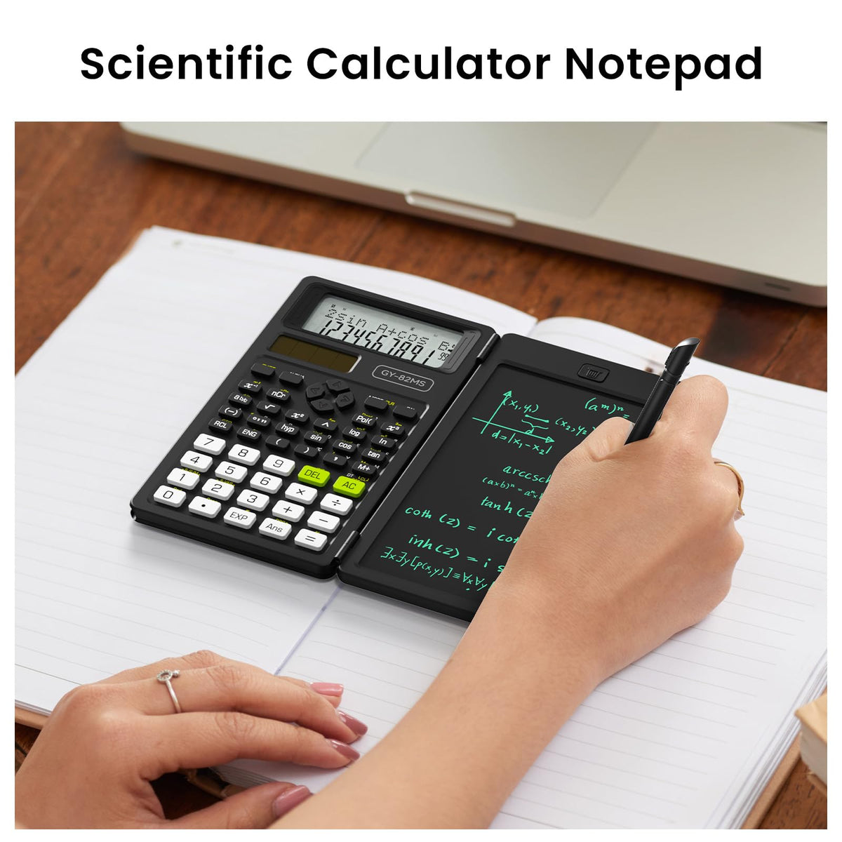Calculadora Científica ROATEE Azul con Bloc de Notas para Estudiantes