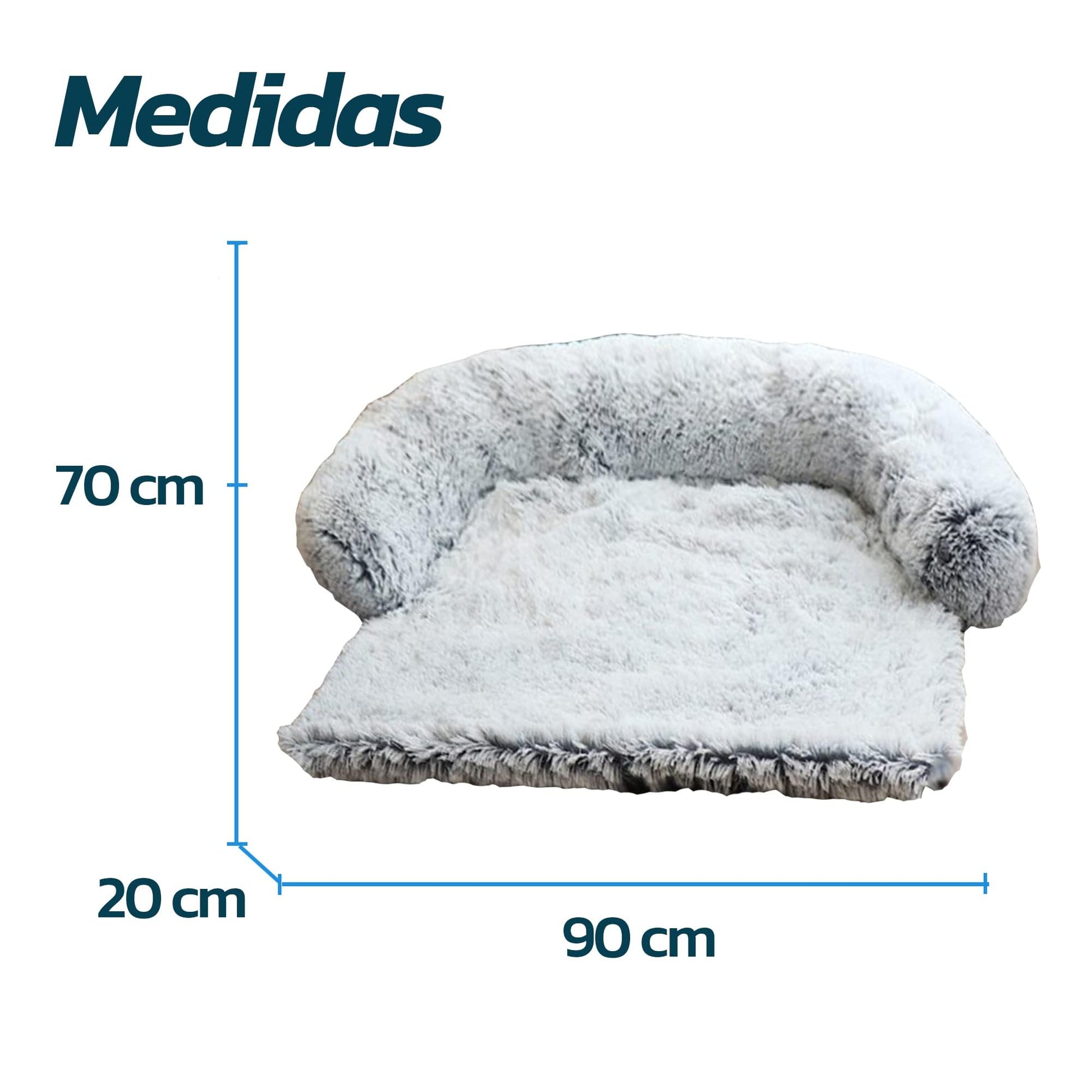 Bluelander Cama para Perro, Todo Tipo de Razas, Cama para Perros Suavecita, Fabricado con Algodón y Felpa de Calidad, Cama para Gato, Tapete para Sofa, Apto para Lavadora (Gris, Mediano)
