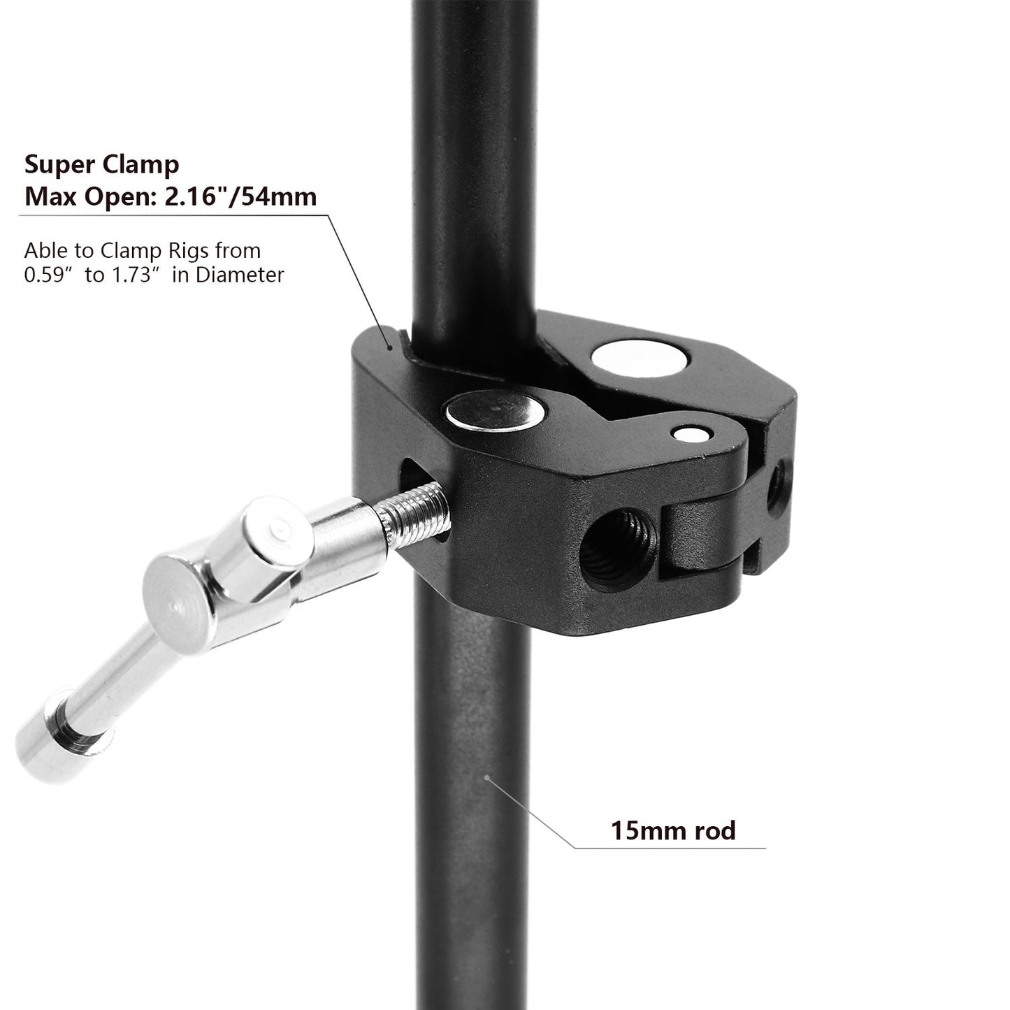 Anwenk Super Clamp w/ 1/4"-20 and 3/8"-16 Thread for Cameras, Lights, Umbrellas, Hooks, Shelves, Plate Glass, Cross Bars,Photo Accessories and More