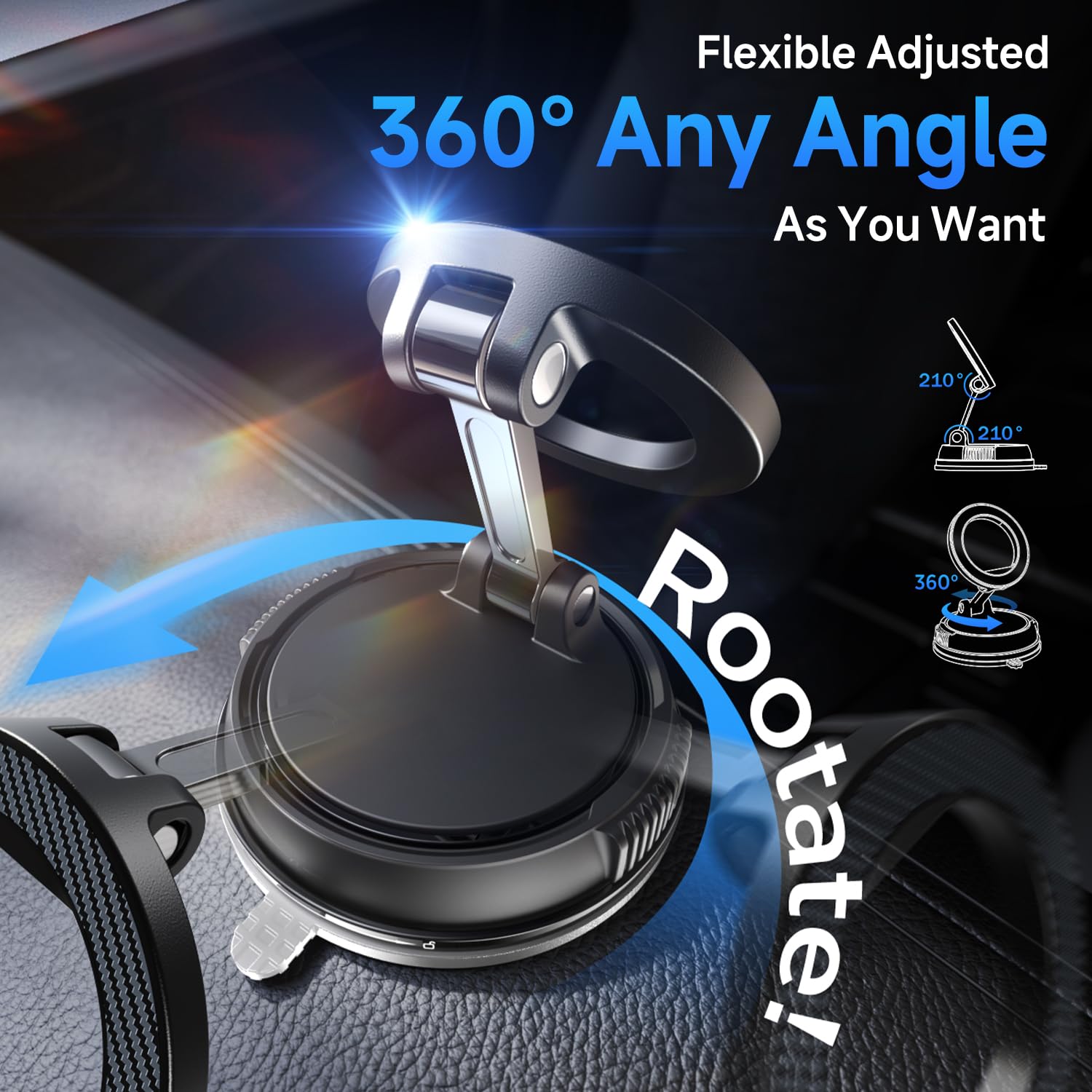 Soporte de Teléfono para Coche Magsafe Ajustable 360 Grados iPhone 16 Pro Max 15