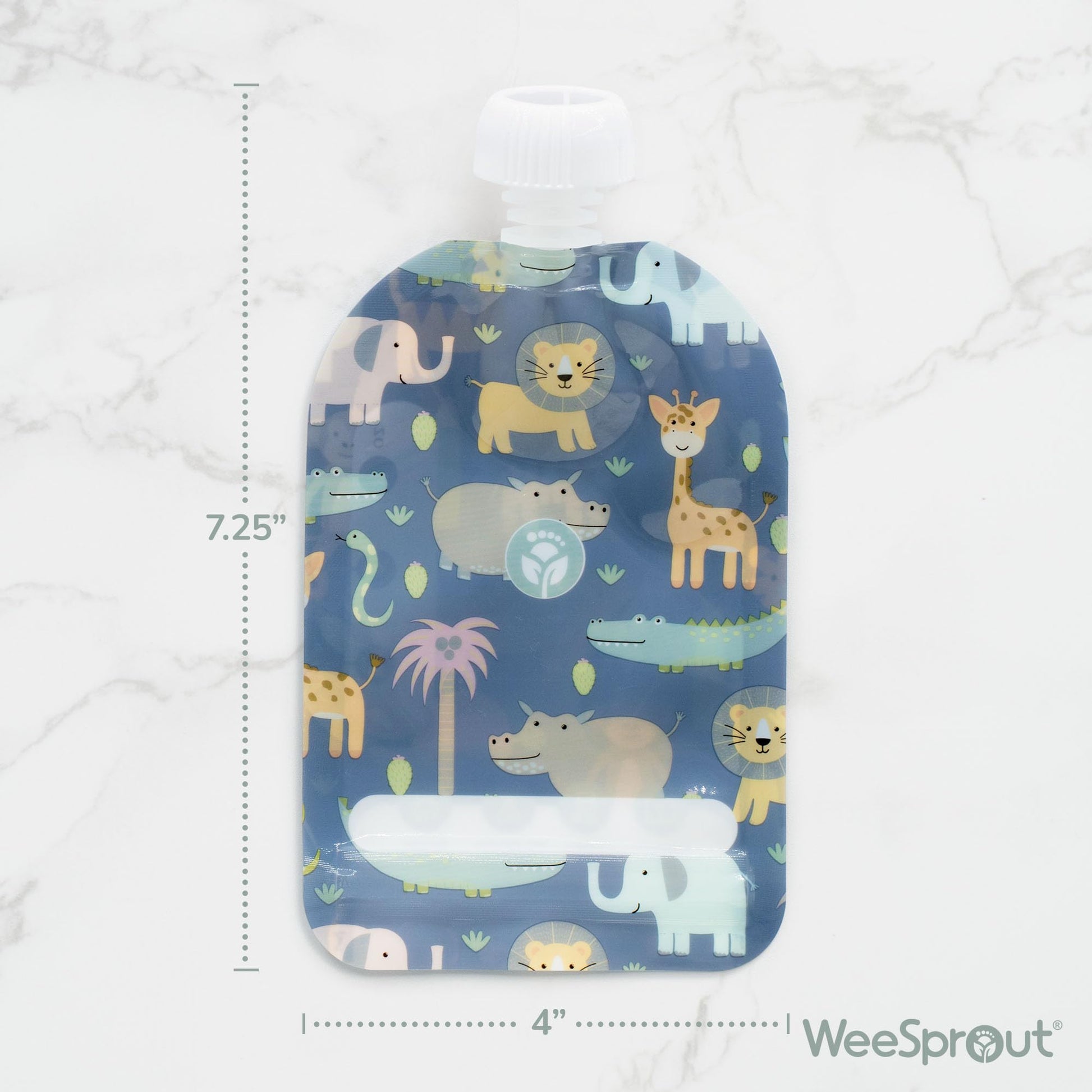 WeeSprout Bolsas reutilizables de doble cierre, perfectas para bebés y niños, aptas para congelador y lavaplatos (Educacional, 3.4 onzas líquidas (paquete de 6) + relleno de bolsa)