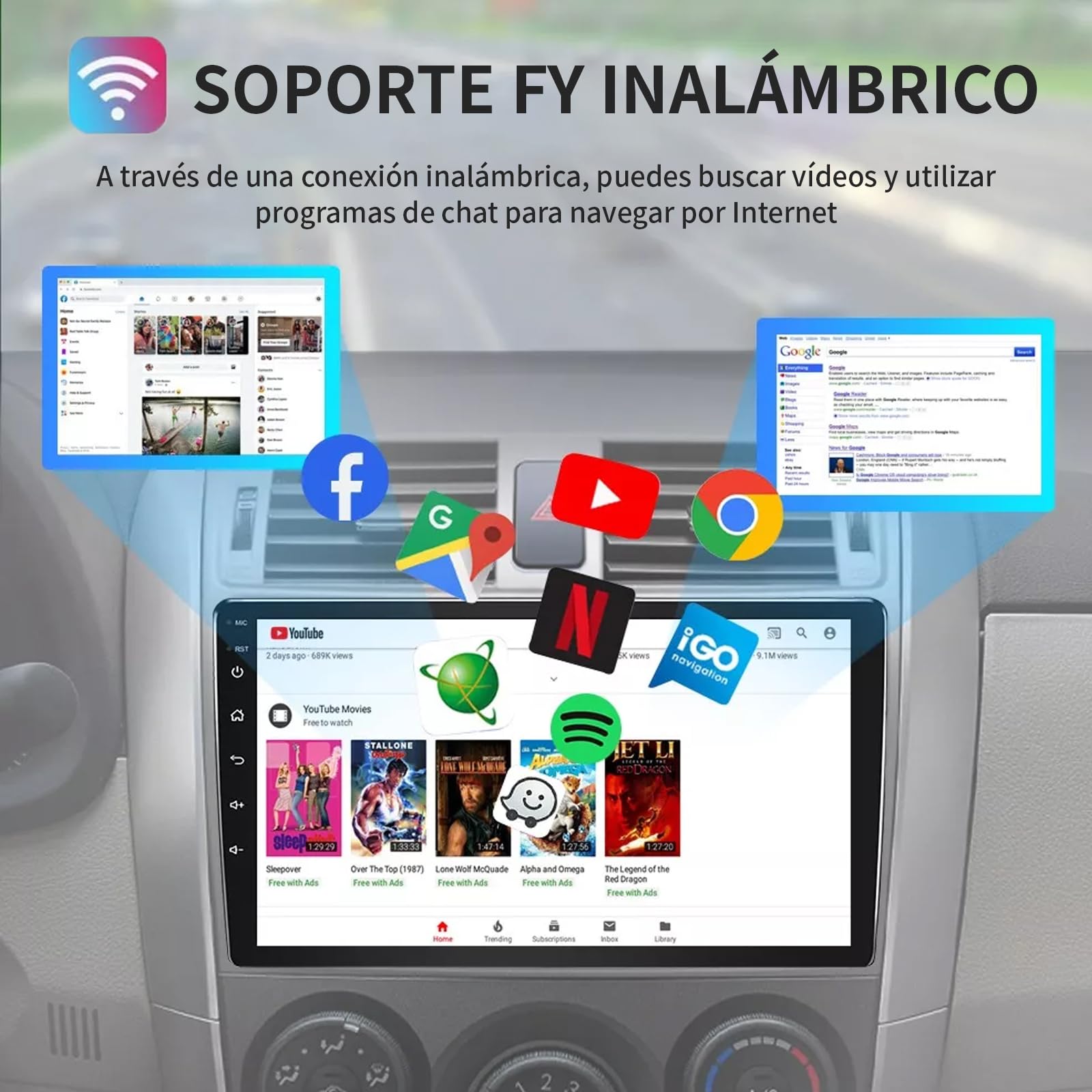 FINYQBET Estéreo para Auto Kia K3 Cerato Forte 2013-2018, Android 11 con CarPlay y Android Auto Inalámbrico, Pantalla Táctil de 9 Pulgadas, Compatible con Cámara de Reversa y Control de Volante