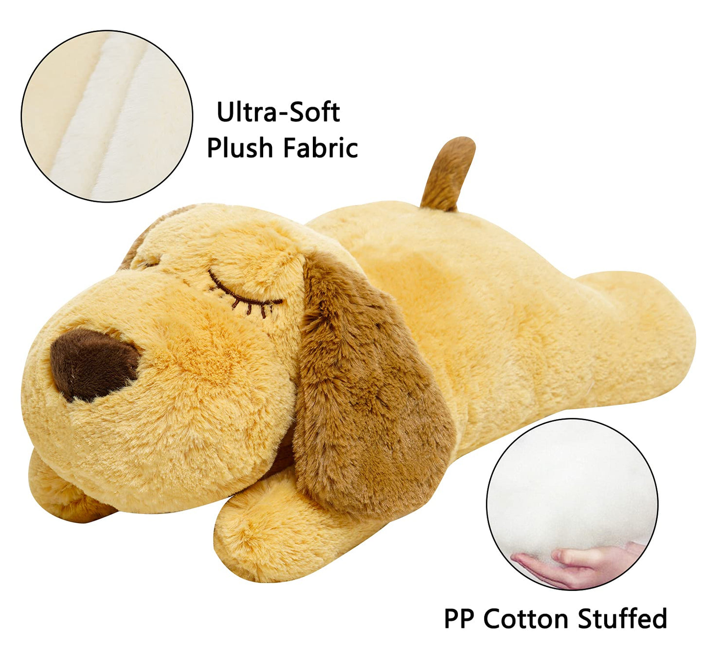 HonourHope Juguete de latido para perro para aliviar la ansiedad, juguete de peluche suave para mascotas calmante cachorro, juguete de ayuda para entrenamiento de comportamiento, almohada para cachorros, gatos, gatos, mascotas - Perro