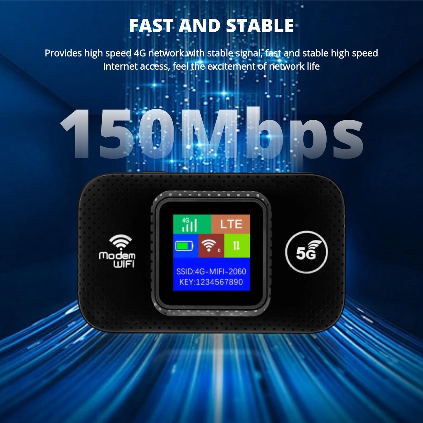 Yunseity Hotspot Móvil WiFi 4G LTE, Dispositivo WiFi Inalámbrico Portátil de Bolsillo con Velocidad de hasta 150 Mbps con Ranura para Tarjeta SIM, Conecta hasta 10 Dispositivos, Red