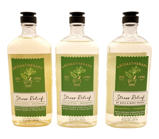 Bath & Body Works Aromatherapy Body Wash & Foam Bath Eucalyptus Spearmint (3-Pack)